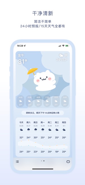 米糕天气·可爱天气小组件iPhone版截图3