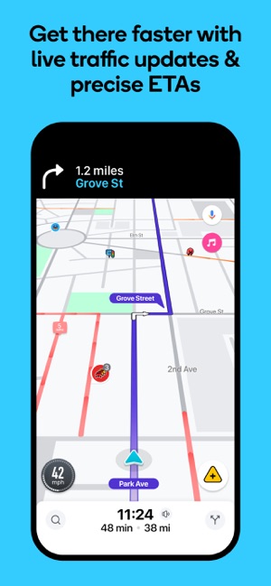 Waze 的导航和实时路况iPhone版截图1