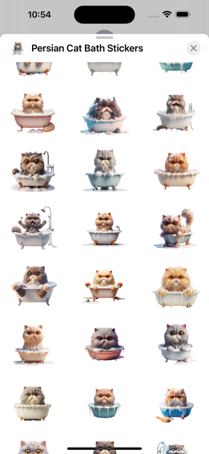 Persian Cat Bath StickersiPhone版截图2