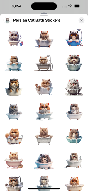 Persian Cat Bath StickersiPhone版截图1