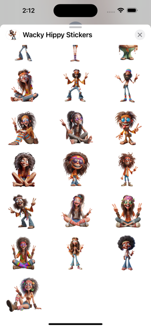 Wacky Hippy StickersiPhone版截图3