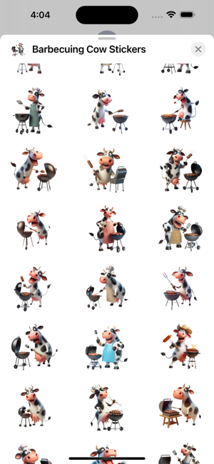 Barbecuing Cow StickersiPhone版截图2