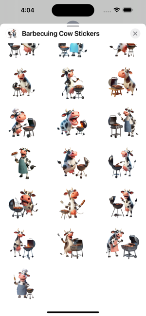 Barbecuing Cow StickersiPhone版截图3