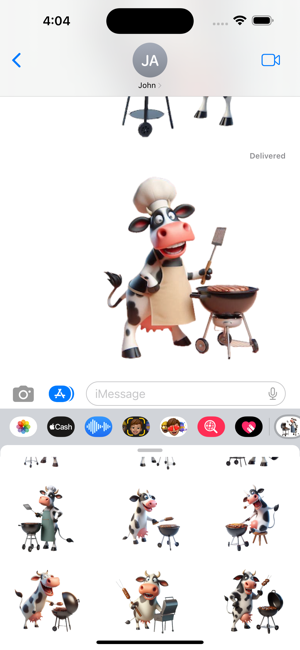 Barbecuing Cow StickersiPhone版截图6