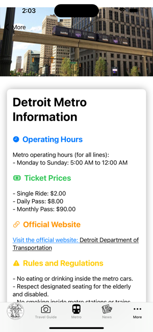 Detroit Guide and Subway mapiPhone版截图5