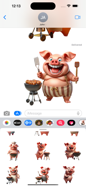 Barbecuing Pig StickersiPhone版截图5