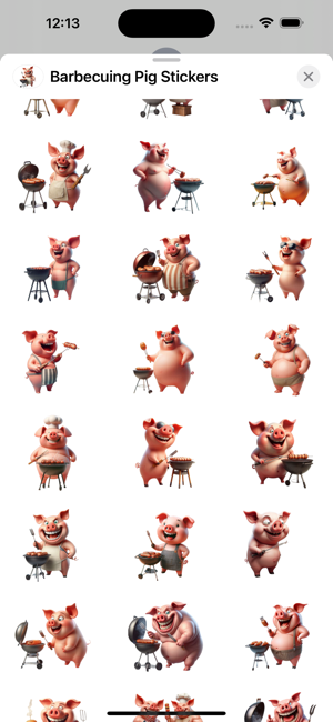 Barbecuing Pig StickersiPhone版截图2