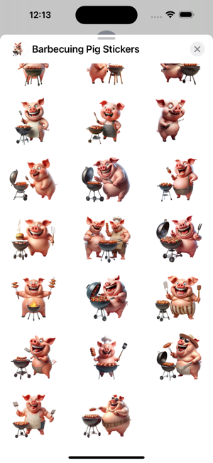 Barbecuing Pig StickersiPhone版截图3