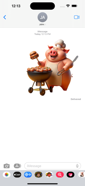 Barbecuing Pig StickersiPhone版截图4