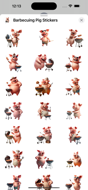 Barbecuing Pig StickersiPhone版截图1