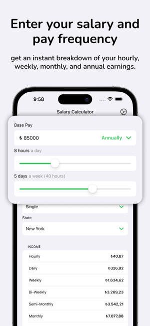 Salary Paycheck Calculator USiPhone版截图2