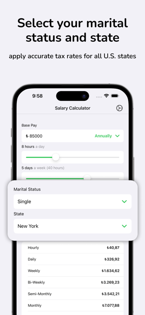 Salary Paycheck Calculator USiPhone版截图3