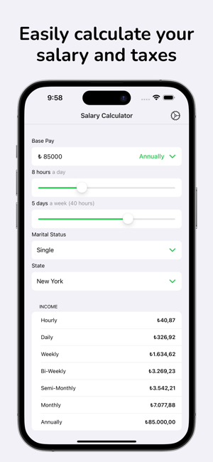 Salary Paycheck Calculator USiPhone版截图1