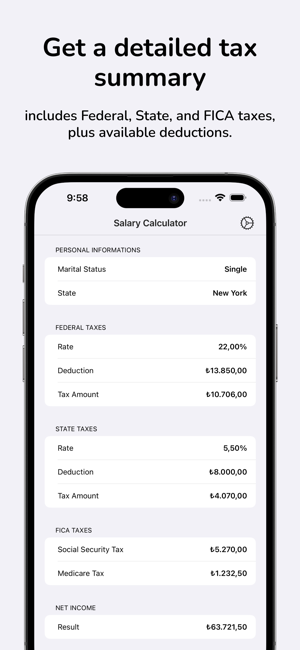 Salary Paycheck Calculator USiPhone版截图4