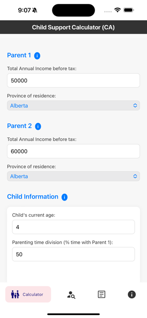 Child Support Calculator (CA)iPhone版截图1