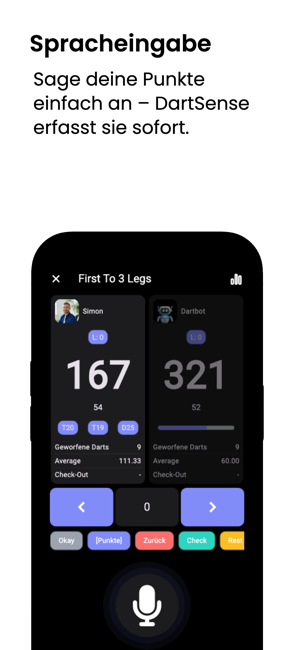 DartSense: Darts SpracheingabeiPhone版截图3