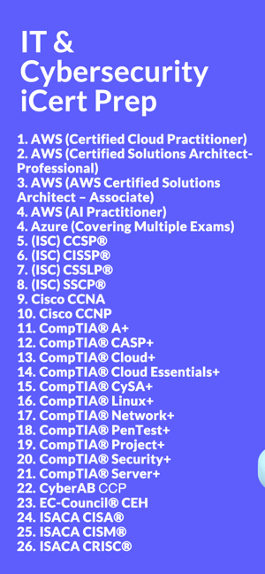 IT & Cybersecurity iCert PrepiPhone版截图1