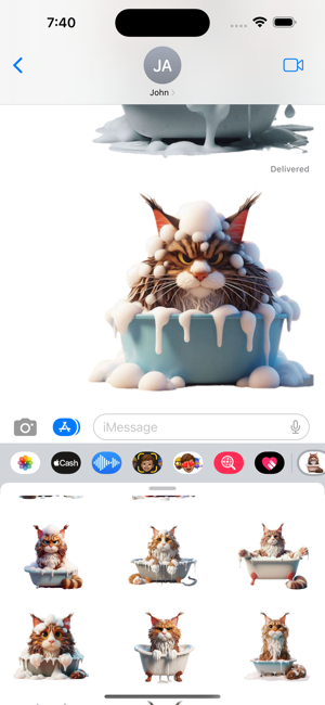 Maine Coon Cat Bath StickersiPhone版截图6