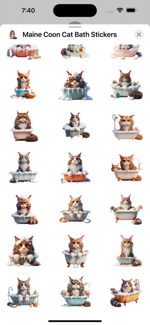 Maine Coon Cat Bath StickersiPhone版截图3