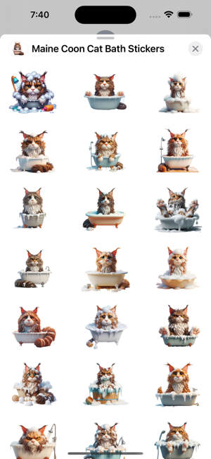 Maine Coon Cat Bath StickersiPhone版截图1