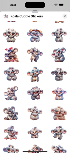 Koala Cuddle StickersiPhone版截图2