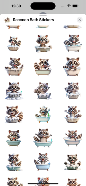 Raccoon Bath StickersiPhone版截图2