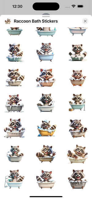 Raccoon Bath StickersiPhone版截图3