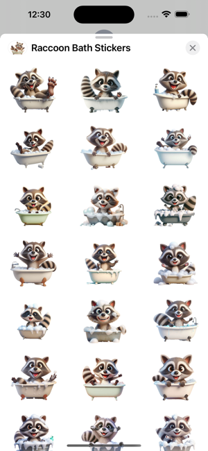 Raccoon Bath StickersiPhone版截图1