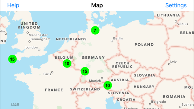 RadiationMapTrackerdisplaysworldwideradiationiPhone版截图2