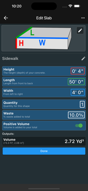 Concrete Estimator/CalculatoriPhone版截图1